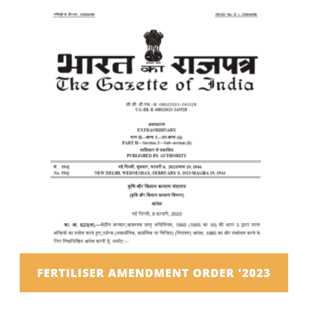 Fertiliser Amendment Order '2023